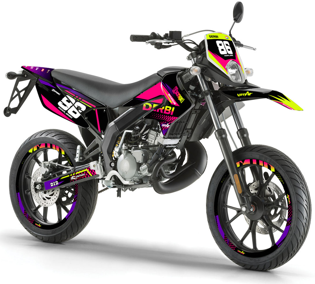 Kit déco Derbi Senda xtreme 50cc 2011-2017 Army Neon | autocollants moto | personnalisation 50cc | armysctv