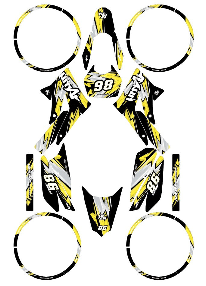 Dekor kit Derbi Senda xtreme 50cc 2011-2017 Army Racing | Motorradaufkleber | Personalisierung 50cc | armysctv