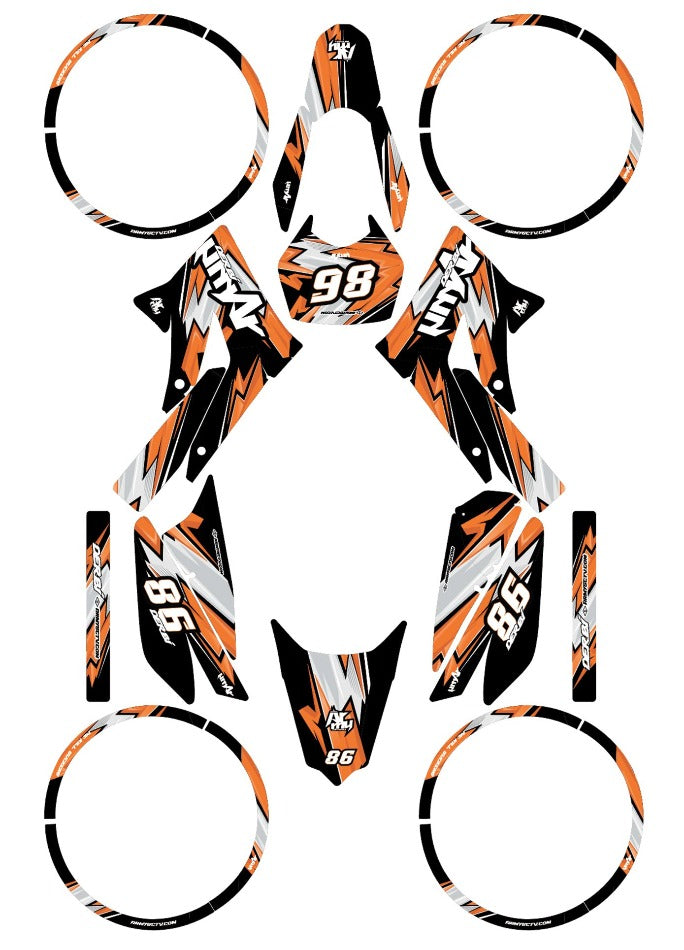 Dekor kit Derbi Senda xtreme 50cc 2011-2017 Army Racing | Motorradaufkleber | Personalisierung 50cc | armysctv