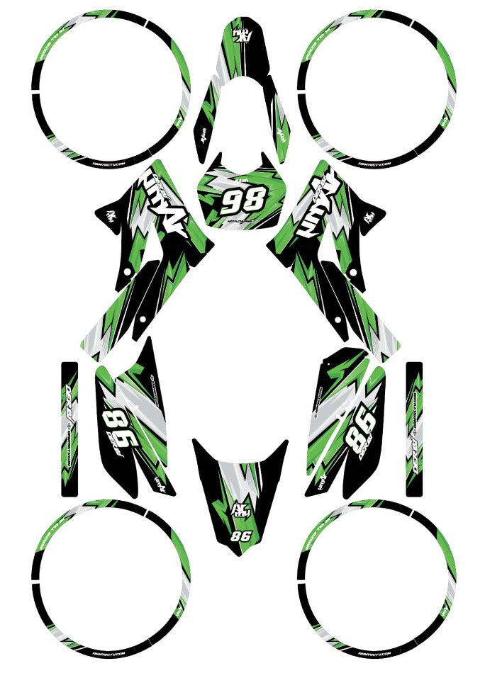 Dekor kit Derbi Senda xtreme 50cc 2011-2017 Army Racing | Motorradaufkleber | Personalisierung 50cc | armysctv