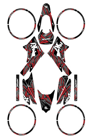Kit déco Derbi Senda xtreme 50cc 2011-2017 Army Redrum | autocollants moto | personnalisation 50cc | armysctv