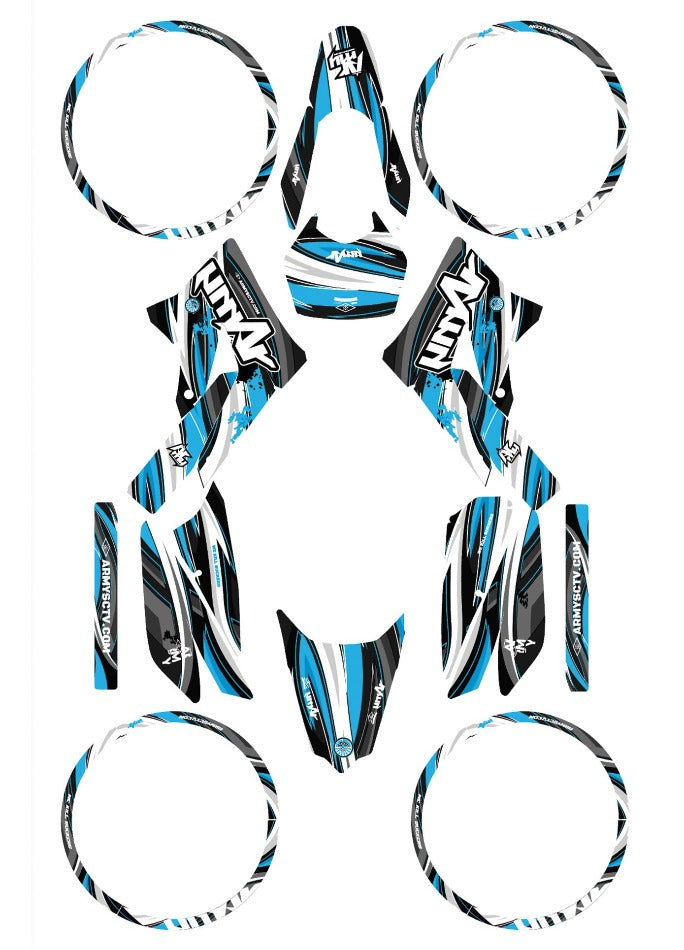 Derbi Senda Xtreme 50cc 2011-2017 Army SX Graphics kit | motorcycle stickers | 50cc customization | armysctv
