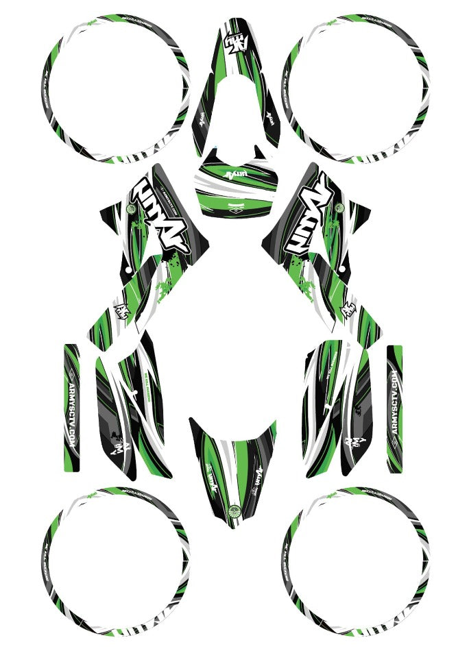 Derbi Senda Xtreme 50cc 2011-2017 Army SX Graphics kit | motorcycle stickers | 50cc customization | armysctv