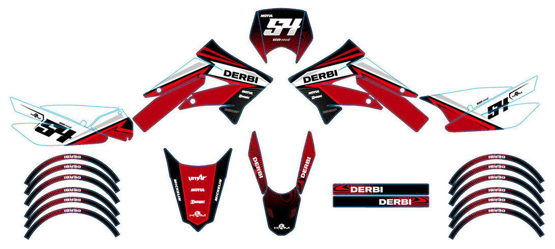 Kit déco 50cc Derbi Senda xtreme 2011-2017 Orion