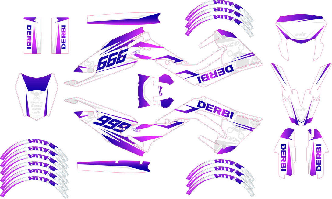 Kit déco 50cc Derbi Senda xtreme SM 2018-2025 Bold style