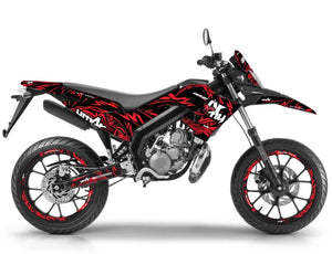 Kit déco Derbi Senda xtreme 50cc 2018-2025 Army Feather | autocollants moto | personnalisation 50cc | armysctv