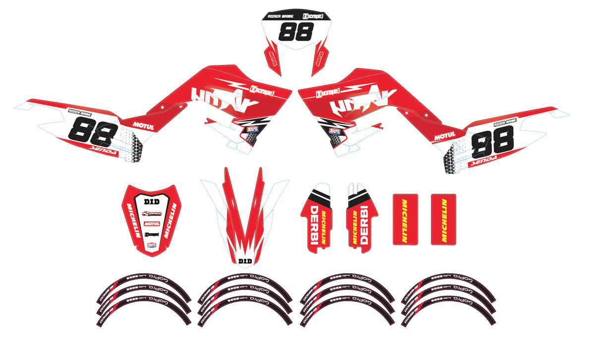 Dekor kit Derbi Senda x-treme 50cc 2018-2025 Armee Vermächtnis v.2 | Motorradaufkleber | Personalisierung 50cc | armysctv