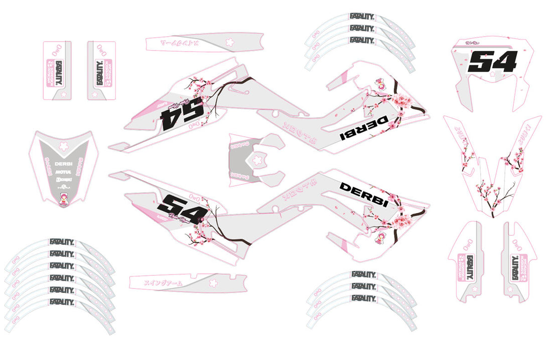 Kit déco 50cc Derbi Senda xtreme SM 2018-2025 Army Sakura