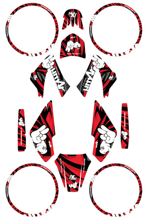 Kit déco Derbi Senda xtreme 50cc 2006-2010 Army Finger | autocollants moto | personnalisation 50cc | armysctv