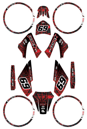 Kit déco Derbi Senda xtreme 50cc 2006-2010 Pstar | autocollants moto | personnalisation 50cc | armysctv