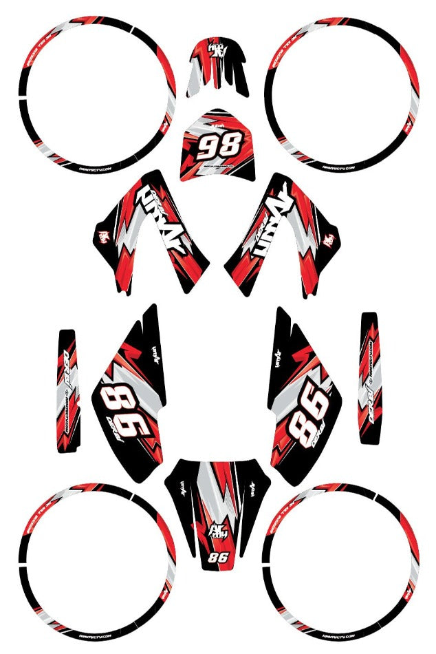 Kit déco Derbi Senda xtreme 50cc 2006-2010 Army Racing | autocollants moto | personnalisation 50cc | armysctv