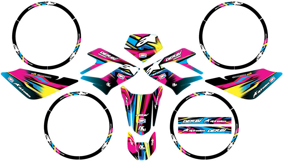 Dekor kit Derbi DRD Racing 50cc CMYK | Motorradaufkleber | Personalisierung 50cc | armysctv