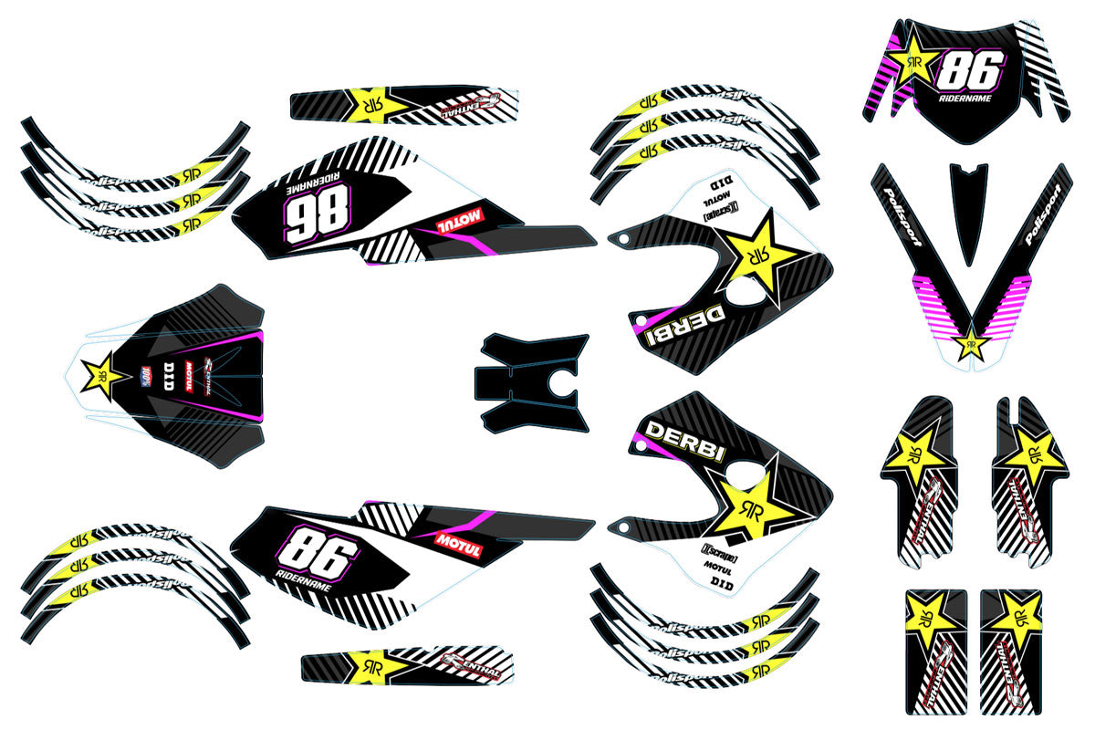 Graphic decals 50cc Derbi Senda x-race 2003-2009 Rockstar – armysctv