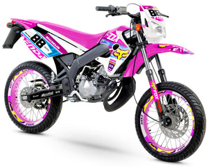 Kit déco 50cc Derbi Senda X-race/X-treme 2003-2009 Pink Fox | autocollants moto | personnalisation 50cc | armysctv
