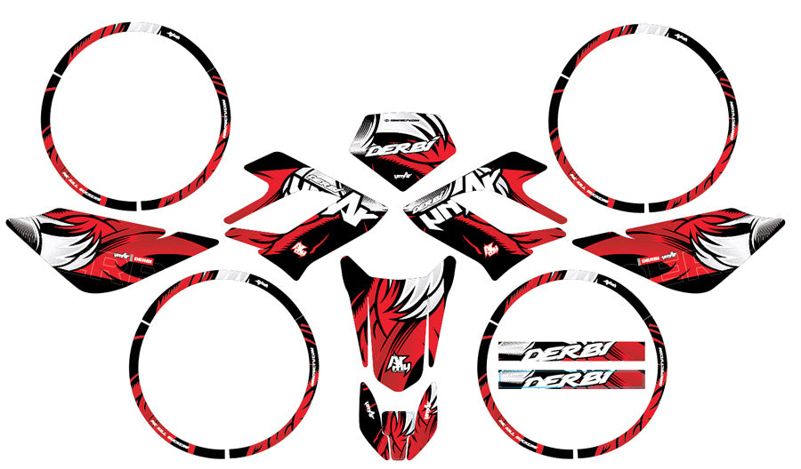 Dekor kit Derbi DRD Racing 50cc Army Runz | Motorradaufkleber | Personalisierung 50cc | armysctv
