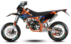 Kit déco 50cc Fantic Caballero 2013-2016 Orange Fox | autocollants moto | personnalisation 50cc | armysctv