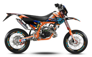 Kit déco 50cc Fantic Caballero 2013-2016 Orange Fox | autocollants moto | personnalisation 50cc | armysctv