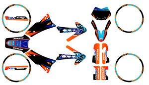 Kit déco 50cc Fantic Caballero 2013-2016 Orange Fox | autocollants moto | personnalisation 50cc | armysctv