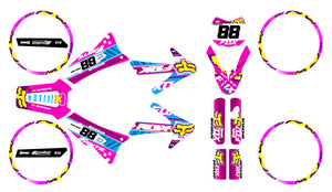 Kit déco 50cc Fantic Caballero 2013-2016 Pink Fox | autocollants moto | personnalisation 50cc | armysctv