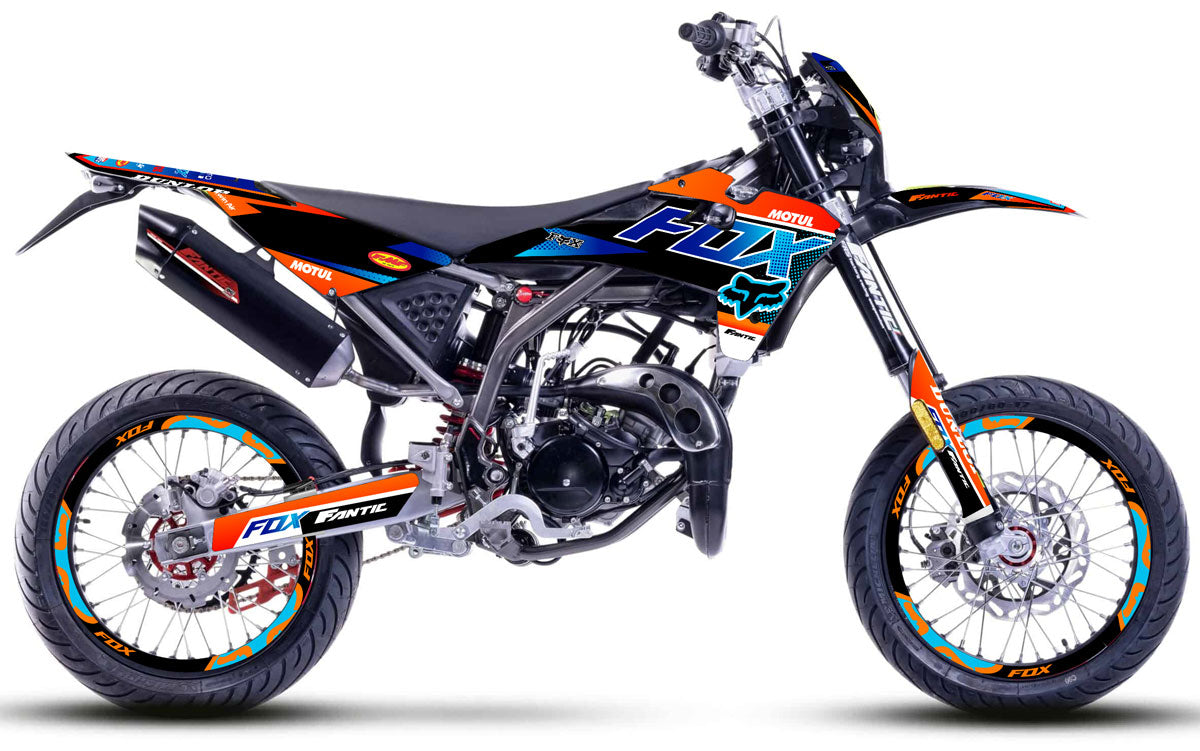 Kit déco Fantic 50cc 2017-2022 Orange Fox | autocollants moto | personnalisation 50cc | armysctv