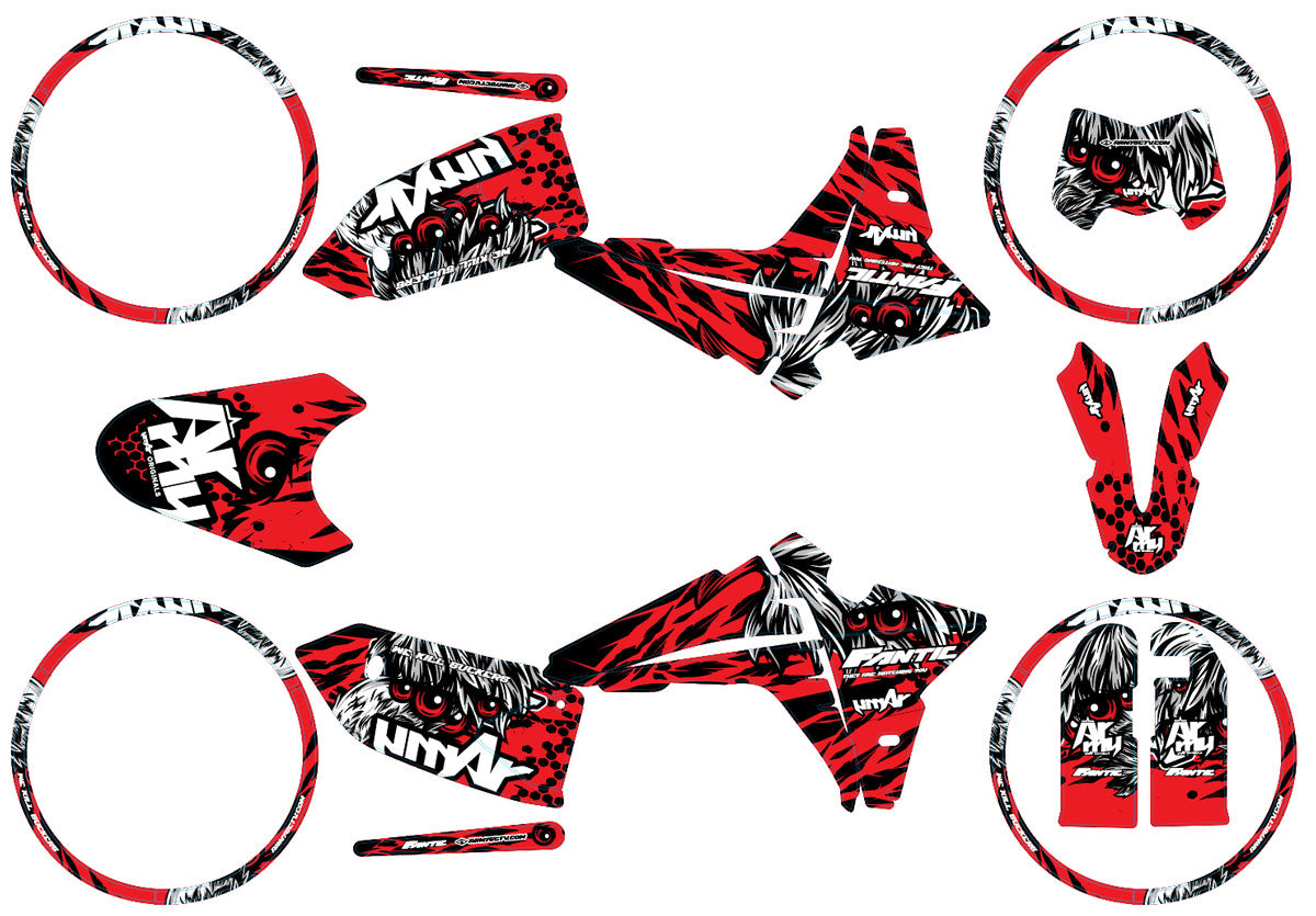 Kit déco Fantic 50cc 2023-2025 Army Eyes | autocollants moto | personnalisation 50cc | armysctv