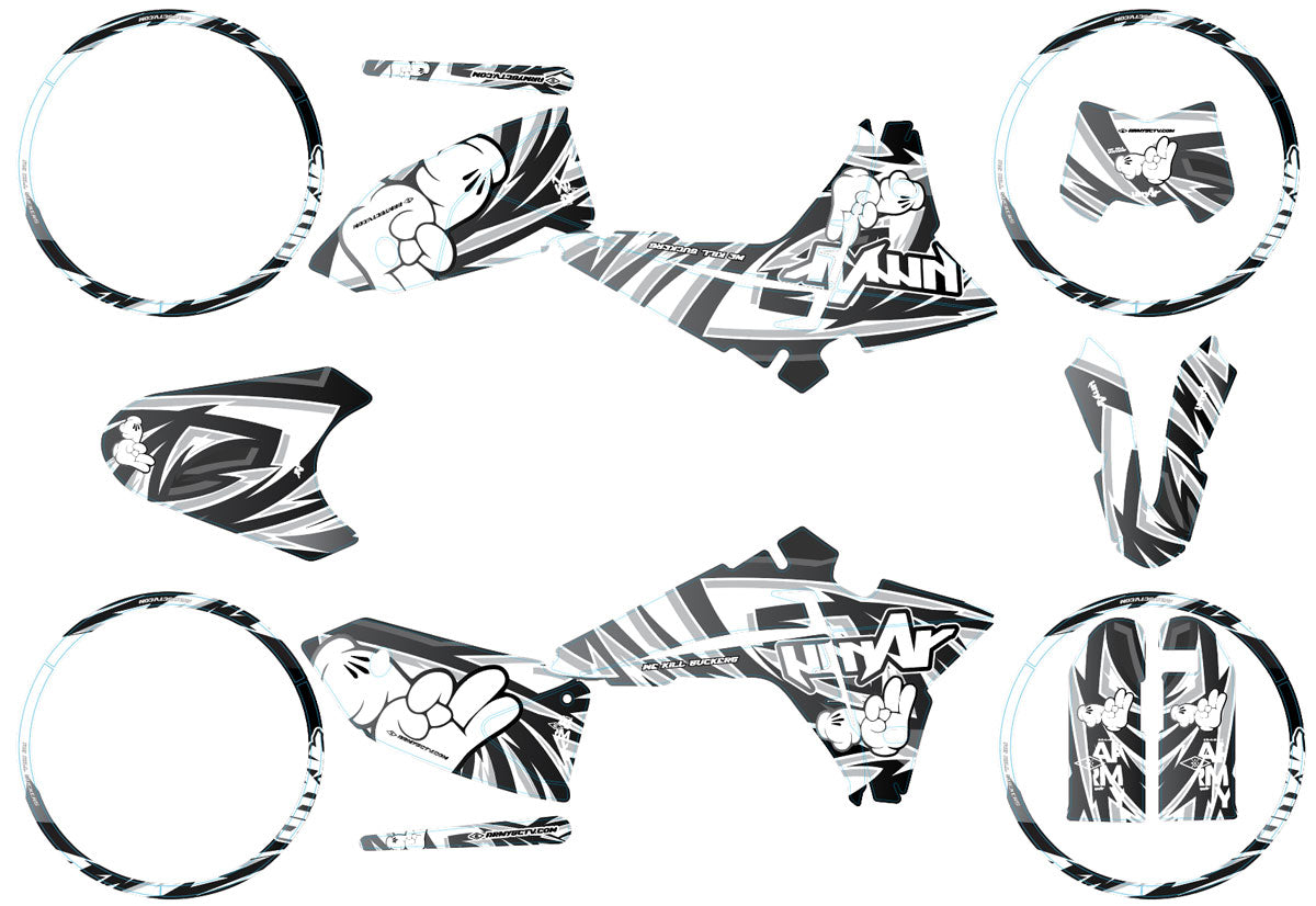 Kit déco Fantic 50cc 2023-2025 Army Finger | autocollants moto | personnalisation 50cc | armysctv