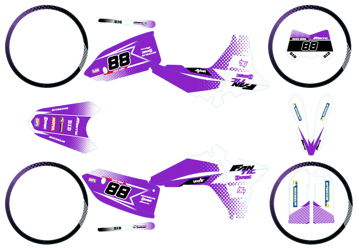 Kit déco Fantic 50cc 2023-2025 Ghost | autocollants moto | personnalisation 50cc | armysctv
