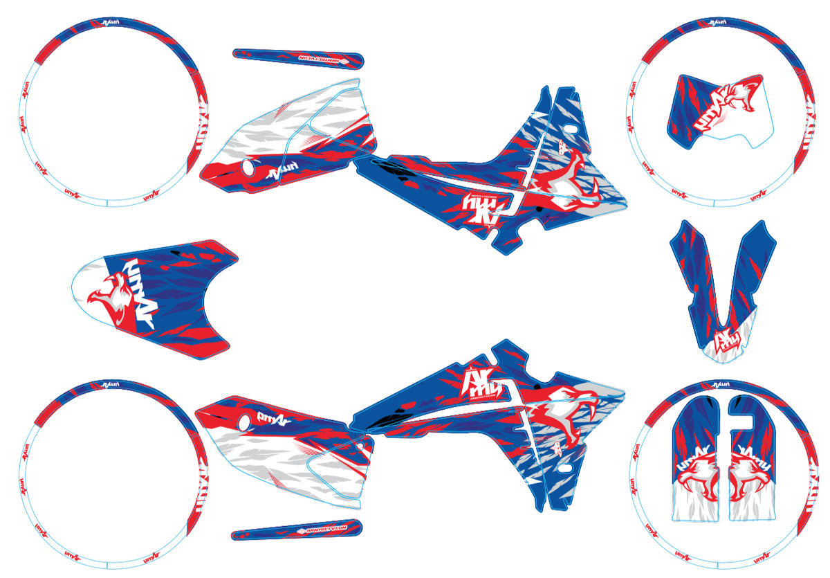 Kit déco Fantic 50cc 2023-2025 Heritage | autocollants moto | personnalisation 50cc | armysctv