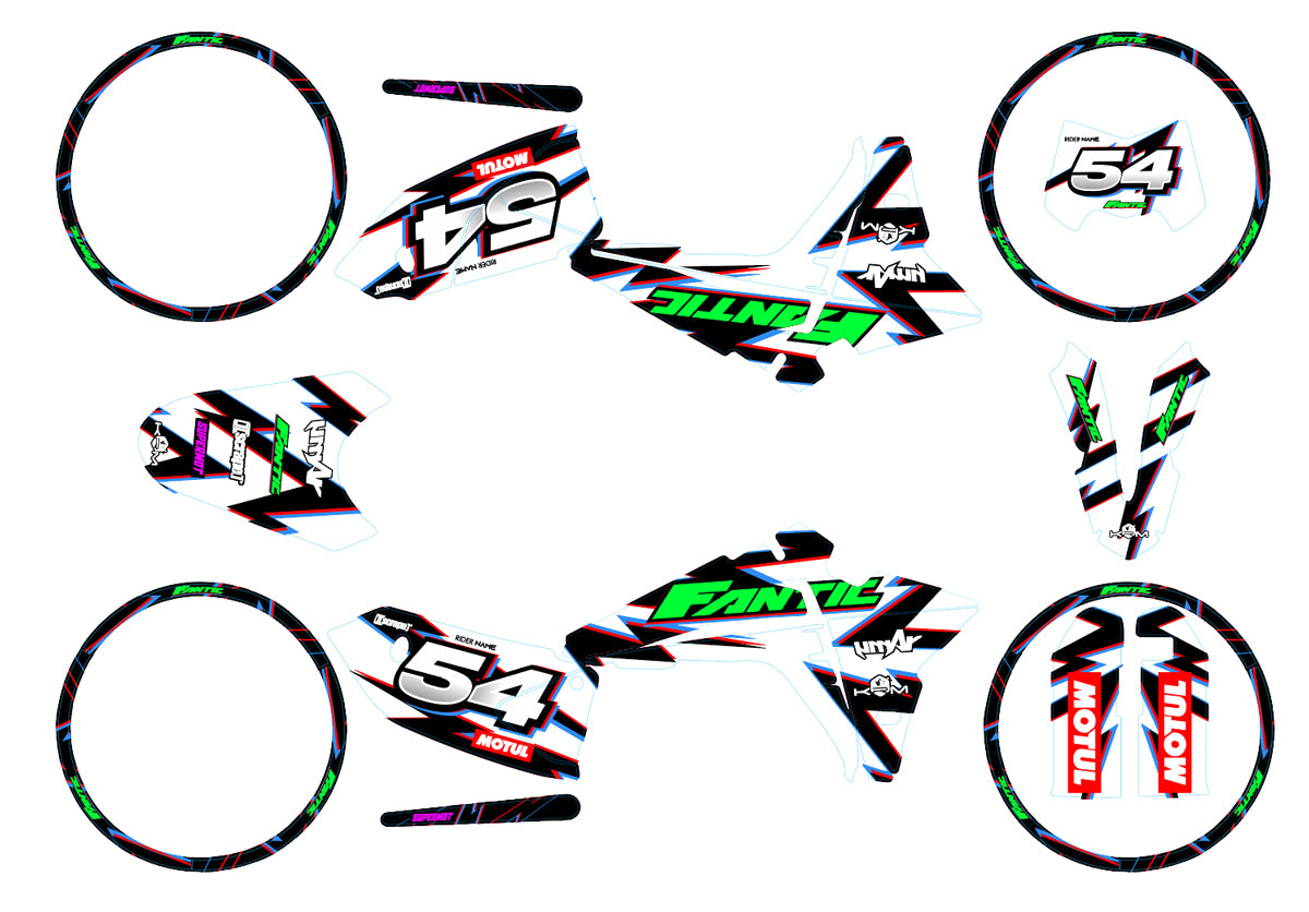 Kit déco Fantic 50cc 2023-2025 Kromatik | autocollants moto | personnalisation 50cc | armysctv