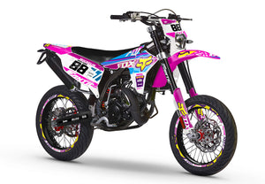 Kit déco Fantic 50cc 2023-2025 Pink Fox | autocollants moto | personnalisation 50cc | armysctv