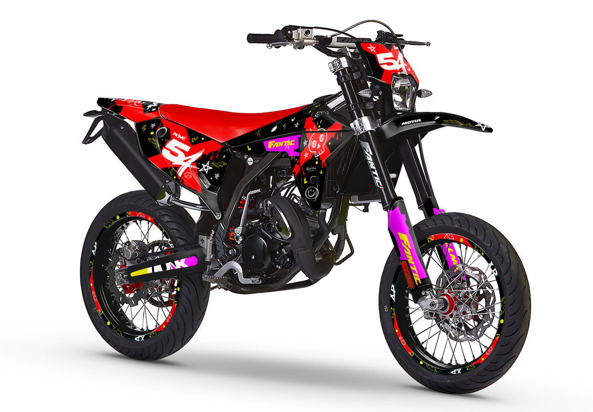 Kit déco Fantic 50cc 2023-2025 Punk | autocollants moto | personnalisation 50cc | armysctv