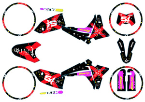 Kit déco Fantic 50cc 2023-2025 Punk | autocollants moto | personnalisation 50cc | armysctv