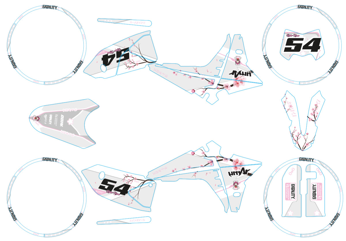Kit déco Fantic 50cc 2023-2025 Sakura | autocollants moto | personnalisation 50cc | armysctv