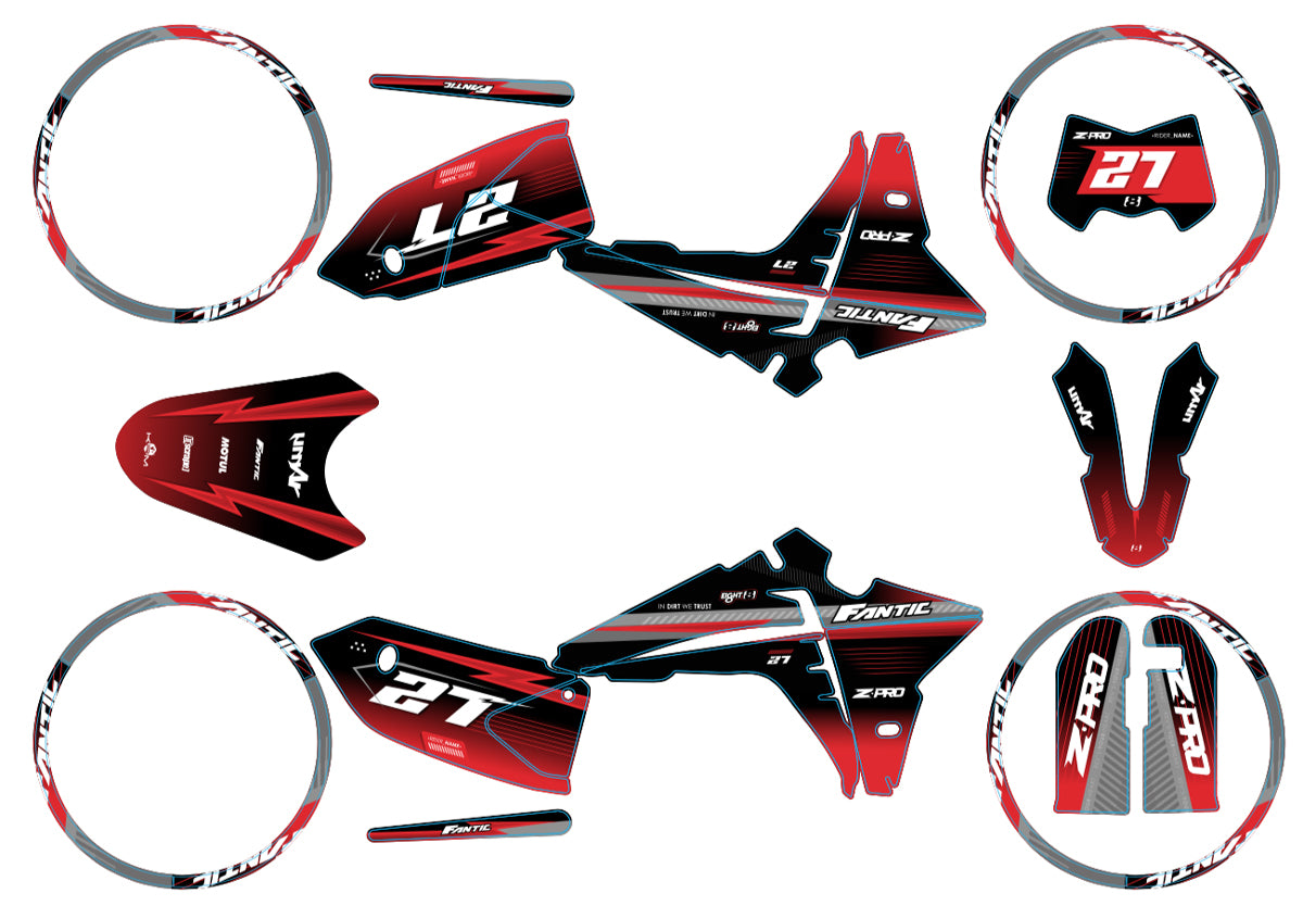 Dekor kit Fantic 50cc 2023-2025 Siebte | Motorradaufkleber | Personalisierung 50cc | armysctv