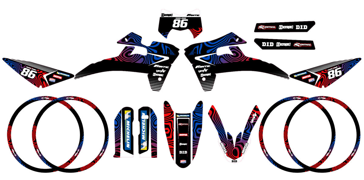 Kit déco Fantic 50cc 2017-2022 Army Acyd | autocollants moto | personnalisation 50cc | armysctv