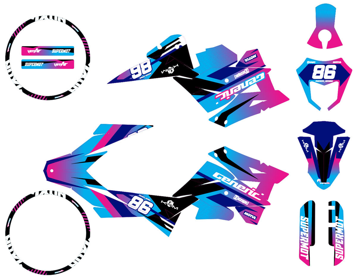 Kit déco Generic Trigger SM 50cc 2006-2018 Army Blast | autocollants moto | personnalisation 50cc | armysctv