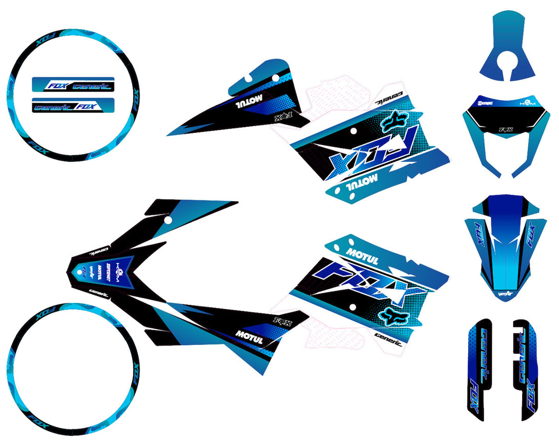 Kit déco 50cc Generic Trigger SM 2006-2018 Blue Fox