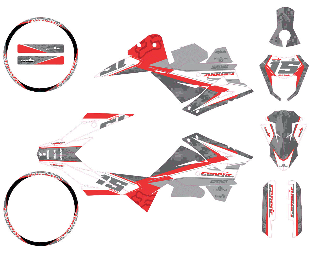 Kit déco Generic Trigger SM 50cc 2006-2018 Army Fuzion | autocollants moto | personnalisation 50cc | armysctv