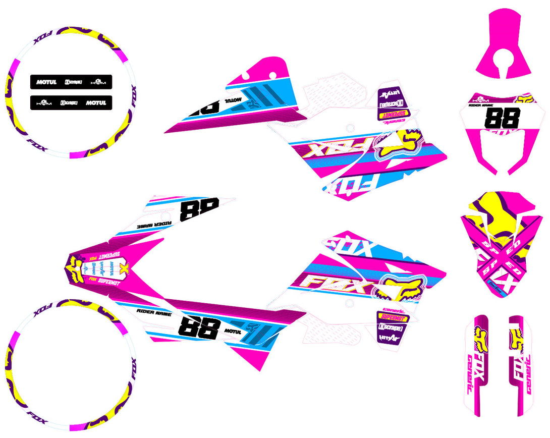 Kit déco 50cc Generic Trigger SM 2006-2018 Pink Fox