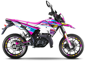 Kit déco Generic Trigger SM 50cc 2006-2018 Pink Fox | autocollants moto | personnalisation 50cc | armysctv