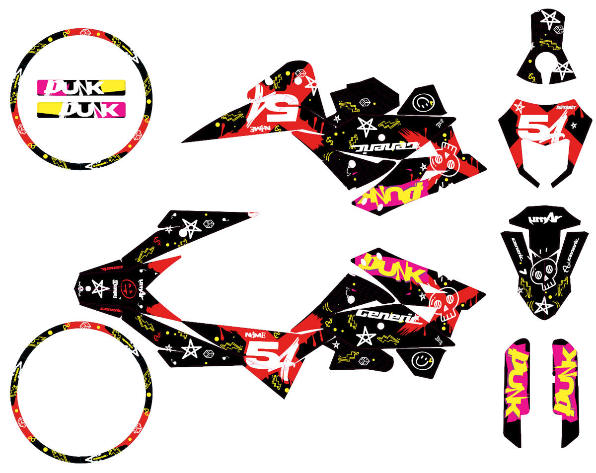 Kit déco Generic Trigger SM 50cc 2006-2018 Army Punk | autocollants moto | personnalisation 50cc | armysctv