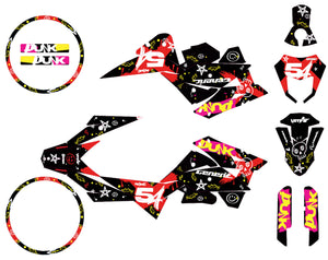 Kit déco Generic Trigger SM 50cc 2006-2018 Army Punk | autocollants moto | personnalisation 50cc | armysctv