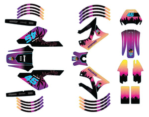 Kit déco 50cc Gilera RCR/SMT 2004-2010 Miami | autocollants moto | personnalisation 50cc | armysctv