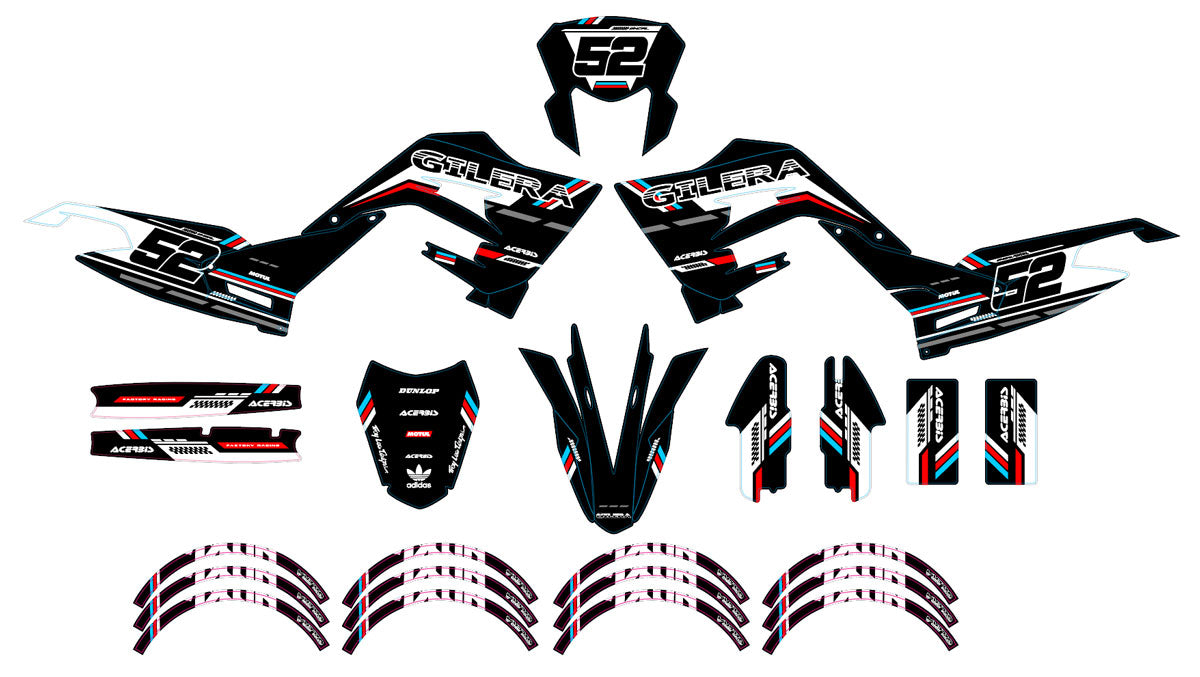 Kit pegatinas 50cc Gilera SMT 2018-2025 Gato Negro | pegatinas para moto | personalización 50cc | armysctv