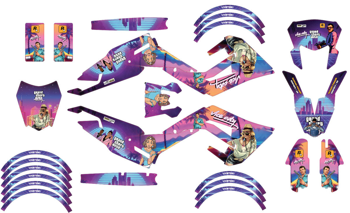 Kit déco 50cc Gilera SMT 2018-2025 Vice City | autocollants moto | personnalisation 50cc | armysctv