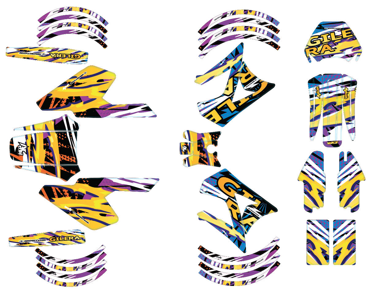Kit déco 50cc Gilera RCR/SMT 2004-2010 Cali Gelato | autocollants moto | personnalisation 50cc | armysctv