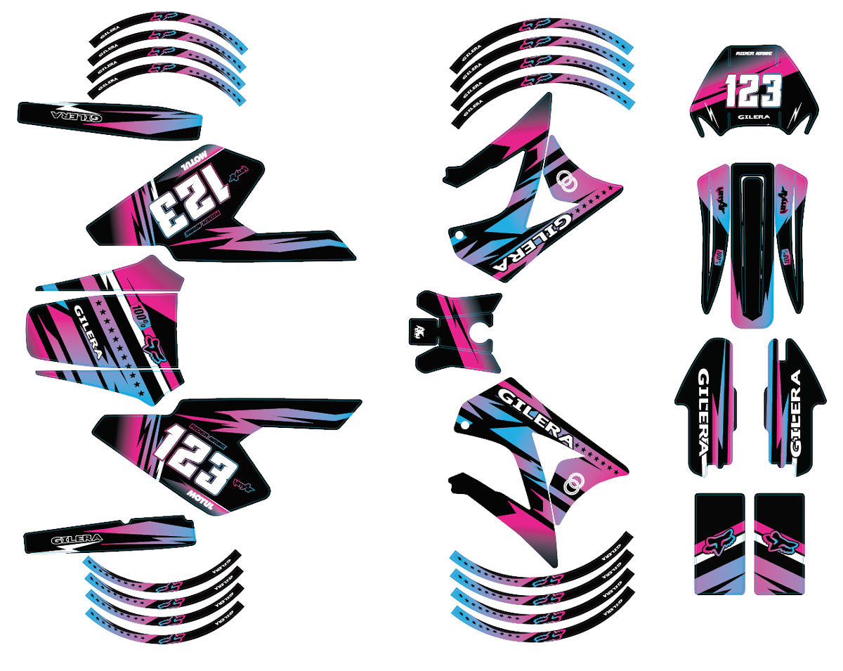 Kit déco 50cc Gilera RCR/SMT 2004-2010 Dream | autocollants moto | personnalisation 50cc | armysctv