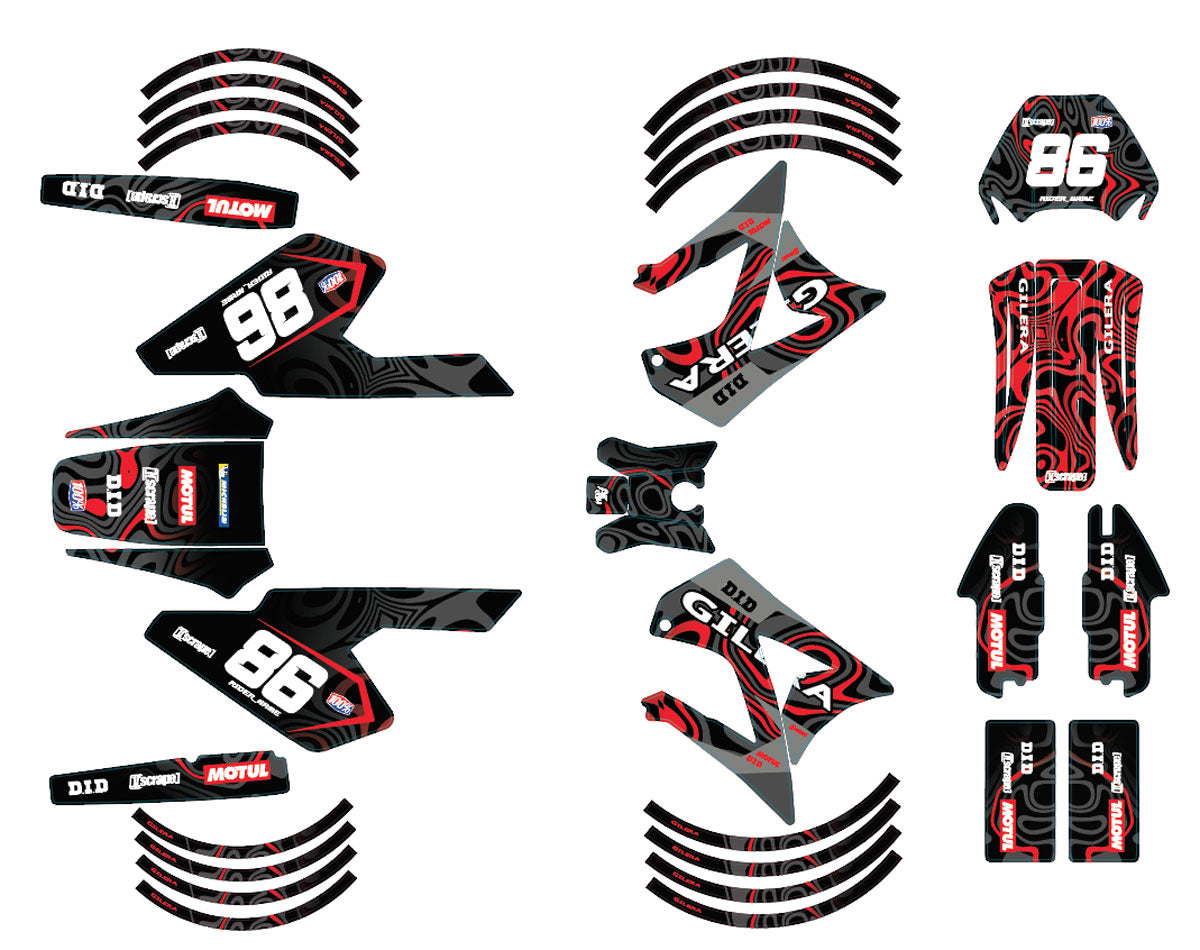 50cc Graphics kit Gilera RCR/SMT 2004-2010 Waves | motorcycle stickers | 50cc customization | armysctv