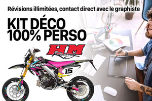 Kit déco 100% perso Honda HM CRM 50 Derapage | autocollants moto | personnalisation 50cc | armysctv