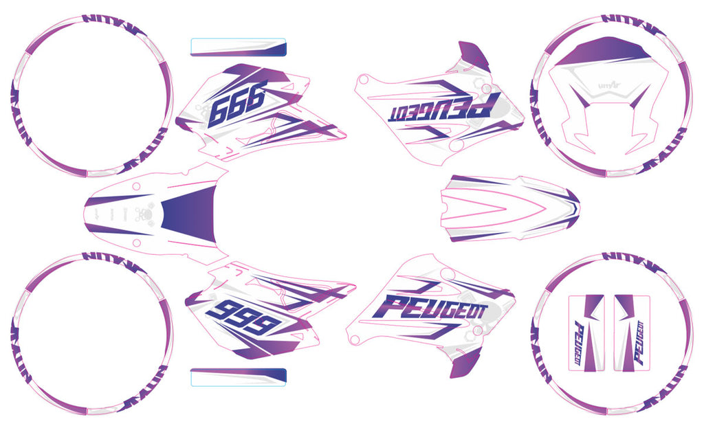 Kit déco 50cc Peugeot XP6 2004-2010 Cold | autocollants moto | personnalisation 50cc | armysctv